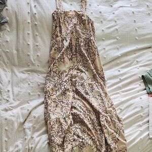 Knox Rose Beige Floral Tiered Maxi Dress